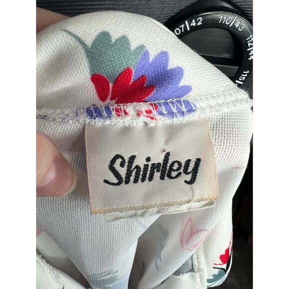 button down shirt 1960’s floral white purple red short sleeve - Picture 13 of 14